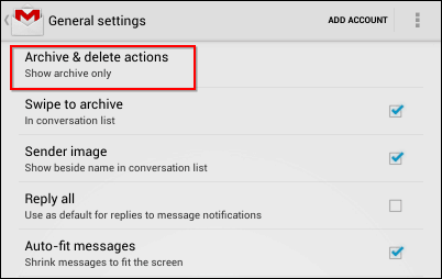 Gmail Android app restore delete button archive delete