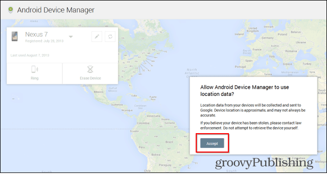 Android Device Manager we interface accept