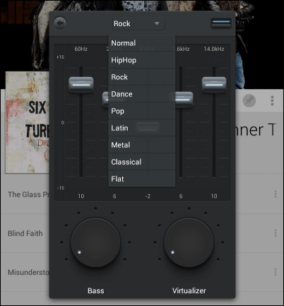 Music Equalizer playing presets