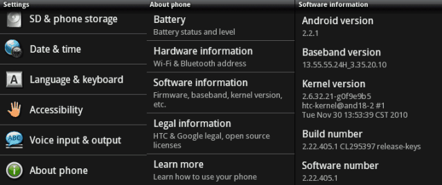 android version older settings