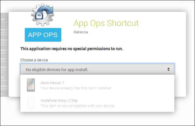app ops shortcut