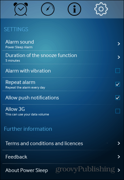 Power Sleep settings