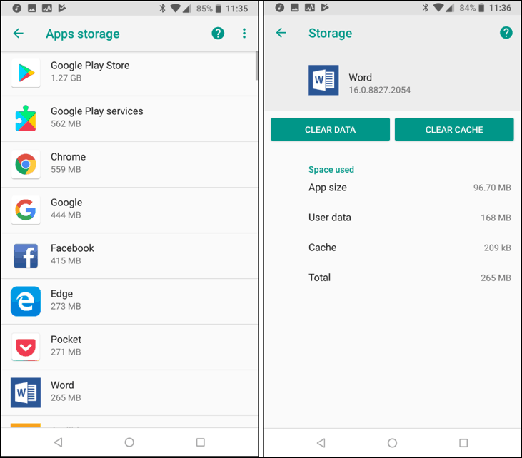 Clear Other Apps Cache Android Oreo