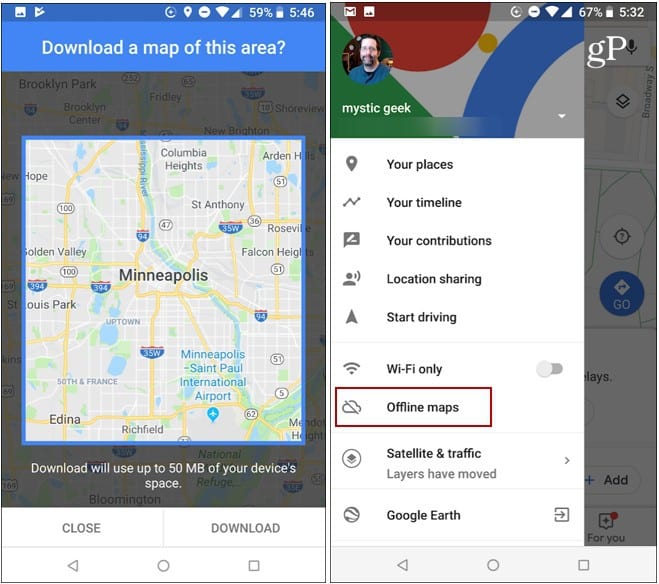 Download Google Maps Offline Use