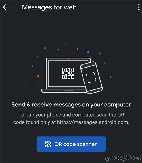 Google Messenger text qr code